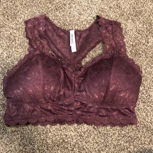Purple size L lace Bralette